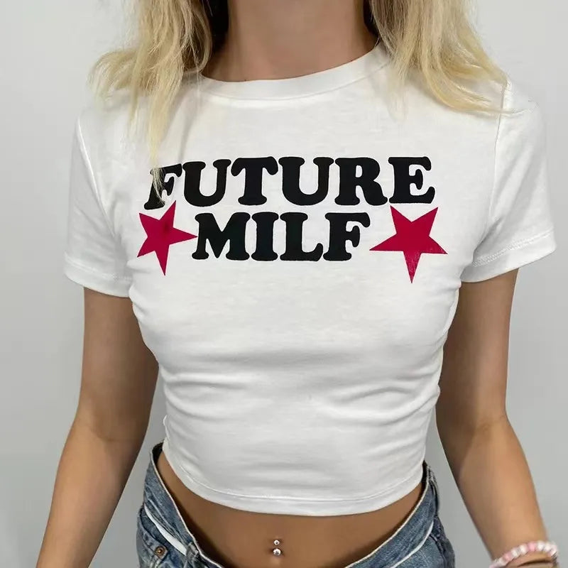 Future Milf Star Crop T-shirts